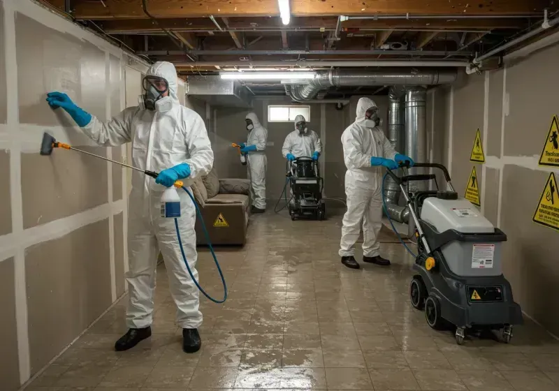 Basement Moisture Removal and Structural Drying process in Dover Beaches North, NJ